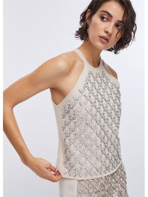 Top con ricami gioiello LIU JO | PA6048MS99E/X0753